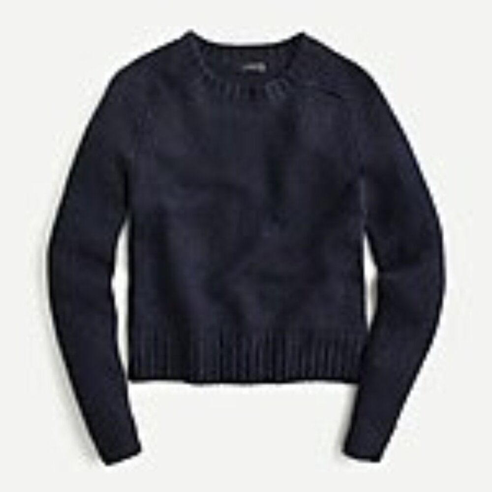 J Crew Alpaca-blend crewneck sweater, Navy/Multi Heather, Sz Small
